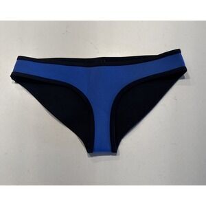 TRIANGL Swim Womens Low Rise Bikini Bottom Neoprene Black Blue Size Medium